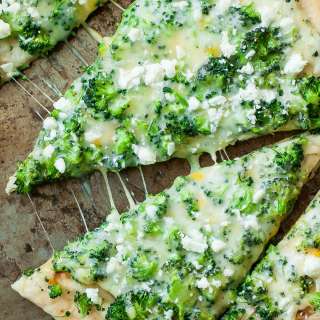 Four-Cheese Broccoli Pizza