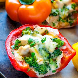 Cheesy Chicken and Broccoli Stuffed Peppers