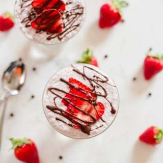 Creamy Chocolate Covered Strawberry Chia Mousse