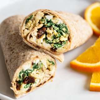 Egg, Spinach and Feta Breakfast Wrap