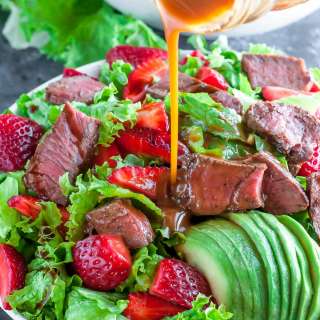 Strawberry Steak Salad with Homemade Balsamic Dressing