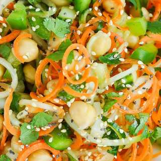 Thai Salad with Carrot and Cucumber Noodles