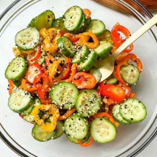 TikTok Viral Cucumber and Bell Pepper Salad