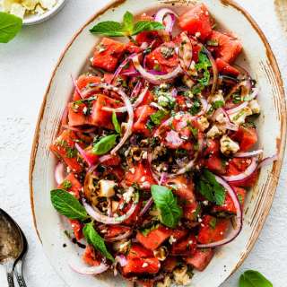 Watermelon Salad with Feta and Basil