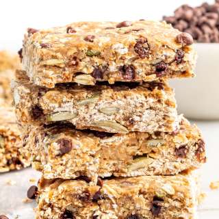 Pumpkin Seed and Chocolate Chip Oatmeal Breakfast Bars