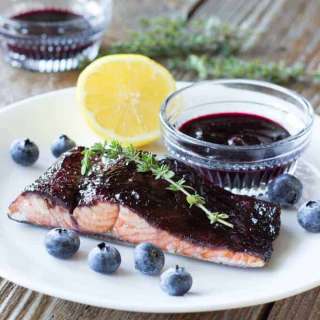 Blueberry Balsamic Glazed Salmon