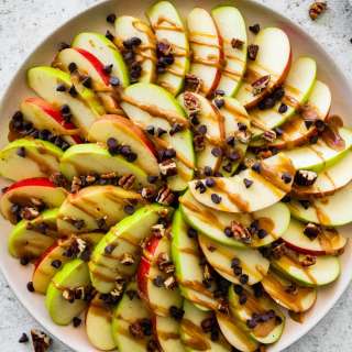 Apple Nachos with Date Caramel Sauce
