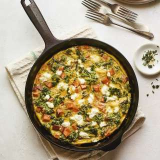 Roasted Sweet Potato Kale Frittata