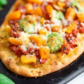 Naan Pizza with Butternut Squash and Pesto