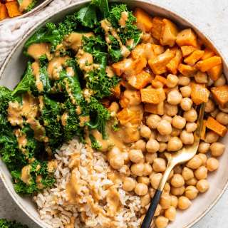 Kale and Sweet Potato Brown Rice Bowls