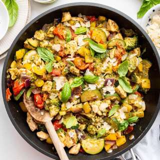 One Pan Pesto Chicken and Veggies