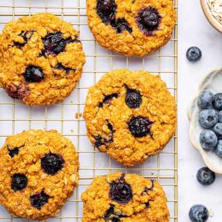 Sweet Potato Blueberry Oatmeal Cookies