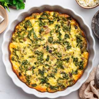 Kale and Feta Crustless Quiche