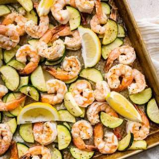 Shrimp Scampi Sheet Pan Meal