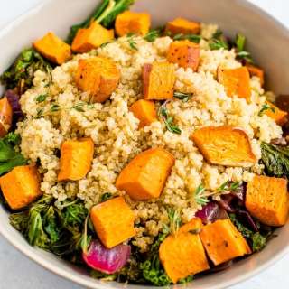 Roasted Sweet Potato, Kale and Quinoa Salad