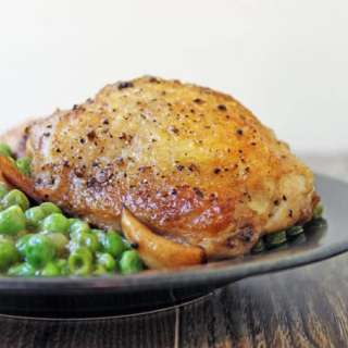 5 Ingredient Crispy Chicken, Garlic & Peas in Wine Sauce