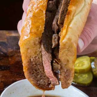 Slow Cooker Beer Braised Beef Dip Sandwiches