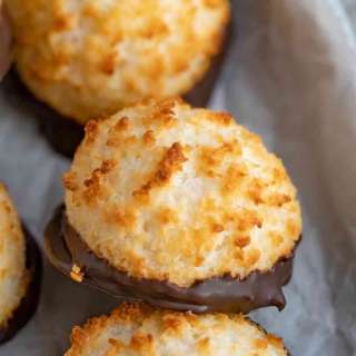 Chocolate-Dipped Coconut Macaroons