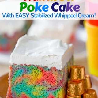 Rainbow Poke Cake With Whipped Cream