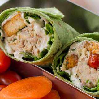 Slow Cooker Chicken Caesar Salad Wraps