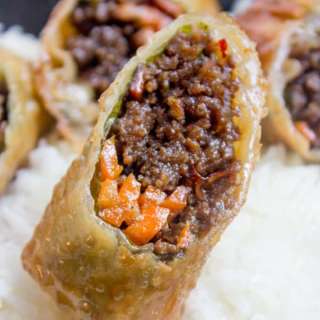 Korean Ground Beef Egg Rolls