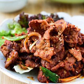 Jeyuk Bokkeum (or Spicy Pork Bulgogi)
