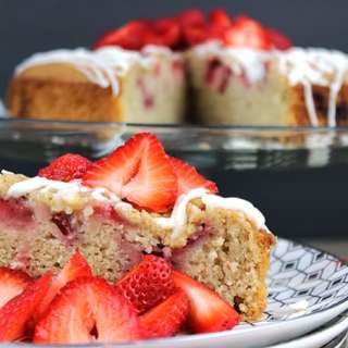 Iced Strawberry Almond Milk Coffee Cake