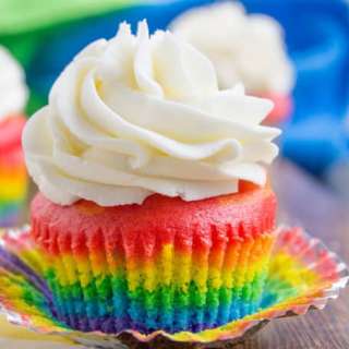Rainbow Cupcakes with Vanilla Cloud Frosting