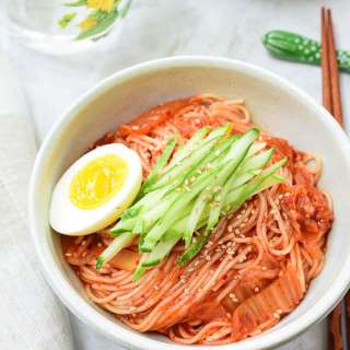 Kimchi Bibim Guksu (Spicy Cold Noodles with Kimchi)