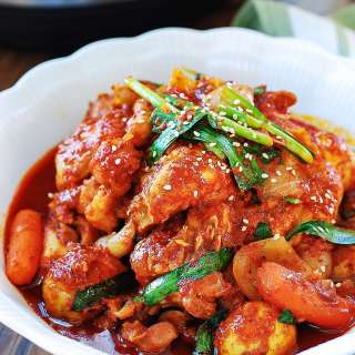 Pressure Cooker Dak Bokkeumtang (Korean Spicy Chicken Stew)