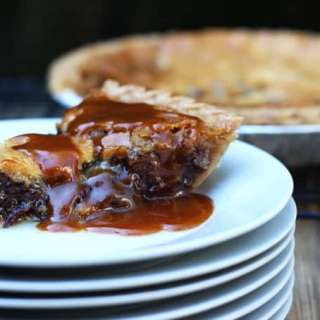Chocolate Caramel Chip Cookie Pie