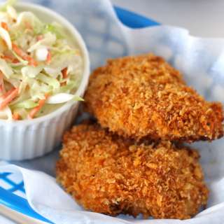 Oven-Fried Chicken with Homemade Coleslaw