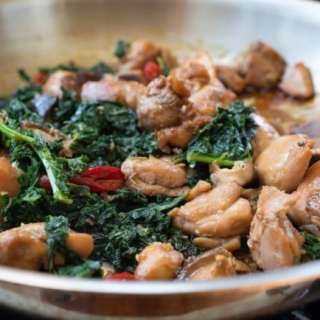 Chicken Stir Fry with Kale and Mushrooms