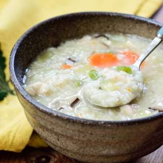 Porridge (juk) made with leftover turkey