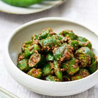 Gochu doenjang muchim (green chili peppers seasoned with doenjang)