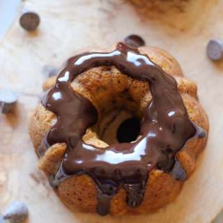 Mini Pumpkin Bundt Cake with Chocolate Rum Glaze
