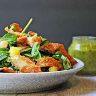 Tropical Luau Chicken Salad with Crispy Wontons
