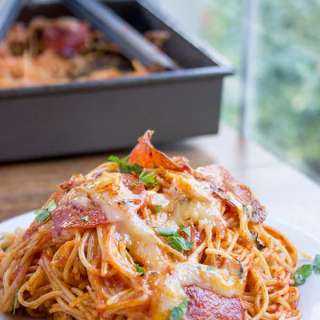 Easy Baked Pepperoni Pizza Spaghetti