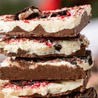 White Chocolate Candy Cane Oreo Bark