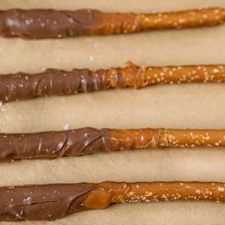 Chocolate Caramel Pretzel Rods