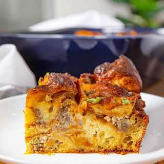 Sausage and Egg Croissant Breakfast Casserole