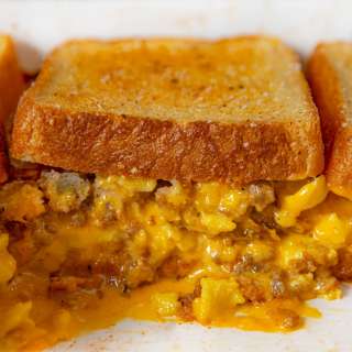 Grilled Cheese Sausage and Egg Breakfast Casserole
