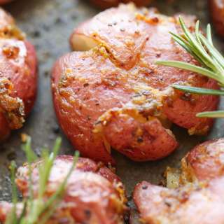 Crispy Dijon Smashed Potatoes