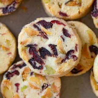 Pistachio Cranberry Shortbread Cookies