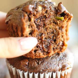 Double Chocolate Chip Zucchini Muffins