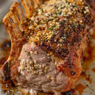 Roasted Garlic Herb Rack of Pork