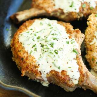 Pork Chops with Lemon Basil Cream Sauce