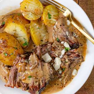 Steakhouse Pot Roast With Blue Cheese Gravy