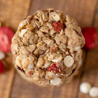 Strawberry White Chocolate Oatmeal Cookies