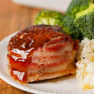 Individual Bacon Wrapped Meatloaf